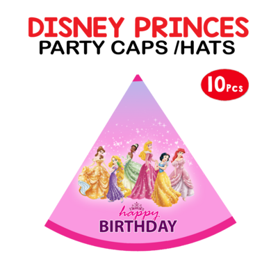 Disney Princess Party Caps / Hats (10 Pcs) - Non Personalized