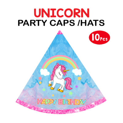 Unicorn Party Caps / Hats (10 Pcs) - Non Personalized
