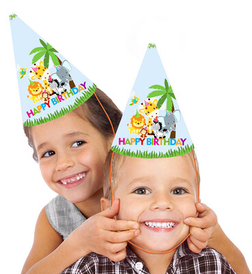 Jungle Party Caps / Hats (10 Pcs) - Non Personalized