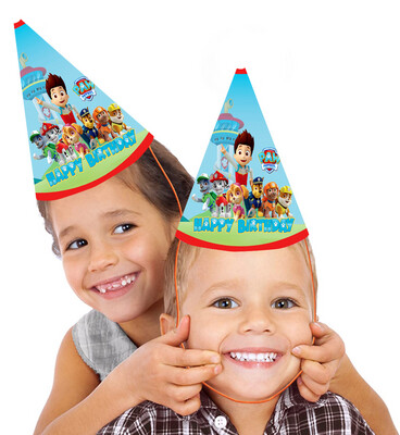 Paw Patrol Party Caps / Hats (10 Pcs) - Non Personalized