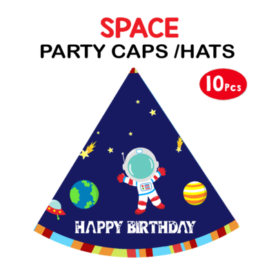 Space Party Caps / Hats (10 Pcs) - Non Personalized