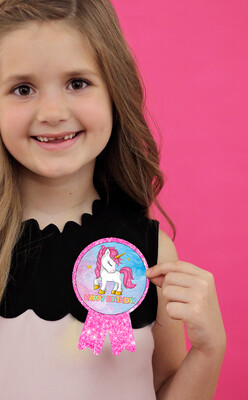 Unicorn Theme - Badges 10Pcs - (Non Personalized)