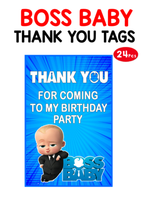 Boss Baby Thank you Tags - 24Pcs (Non Customized)