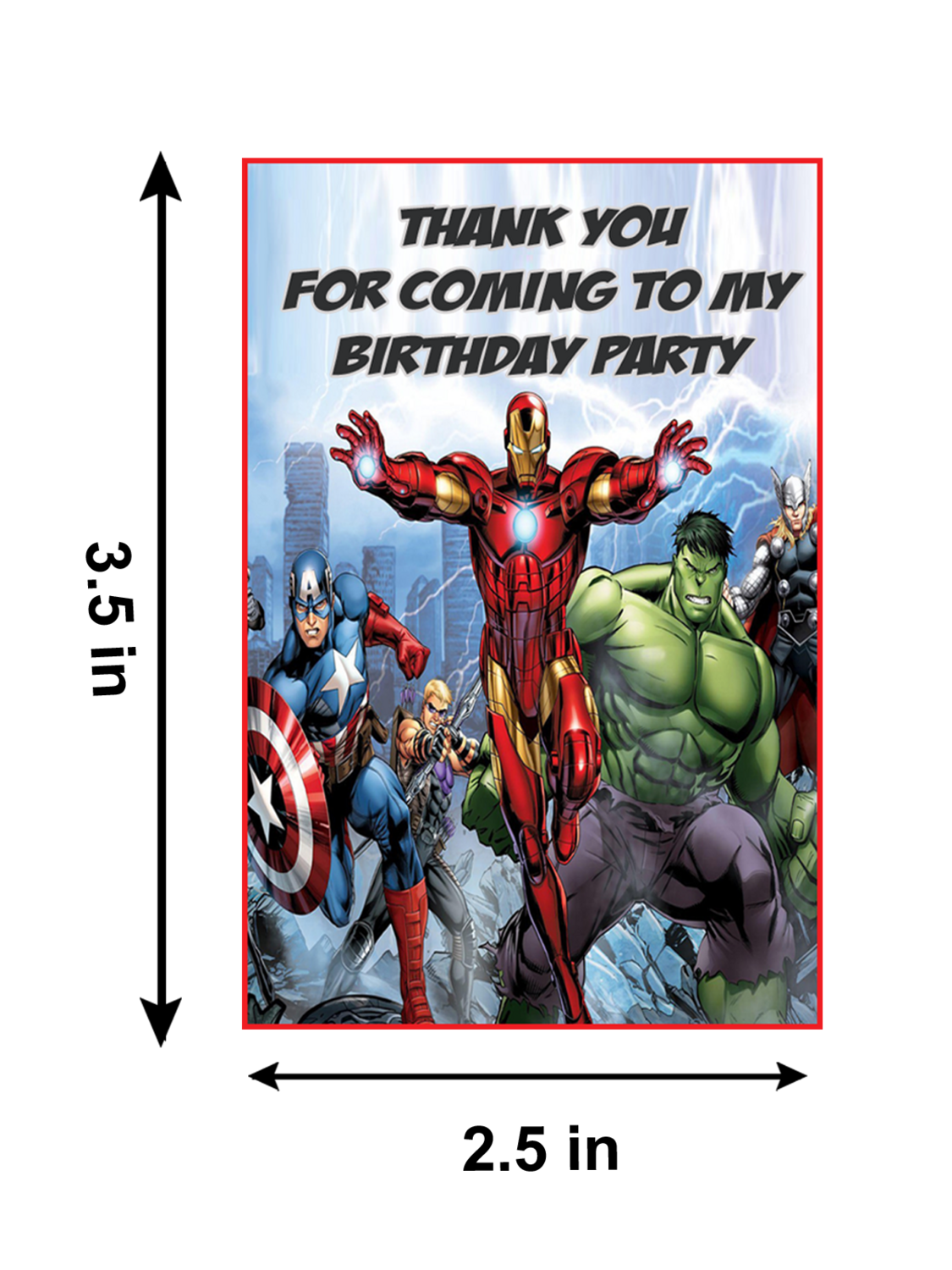 Avengers Thank you Tags - 24Pcs (Non Customized)
