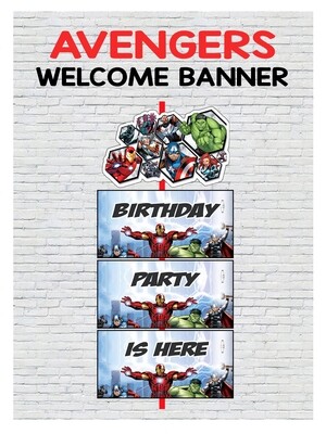 Avengers Theme Door / Welcome Banner (3ft) - (non customizable product)