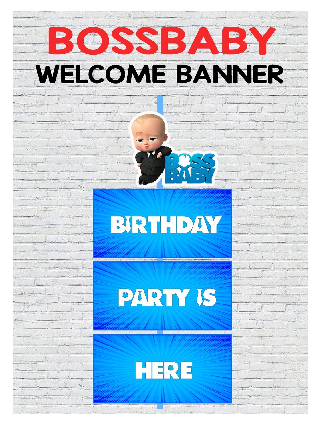 Boss Baby Theme Door / Welcome Banner (3ft) - (non customizable product)
