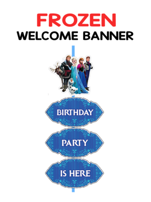Frozen Elsa Theme Door / Welcome Banner (3ft) - (non customizable product)
