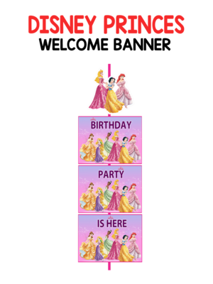 Disney Princess Theme Door / Welcome Banner (3ft) - (non customizable product)