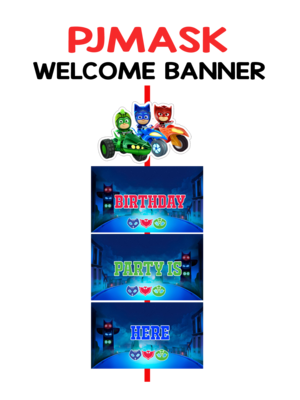 PJ Masks Theme Door / Welcome Banner (3ft) - (non customizable product)