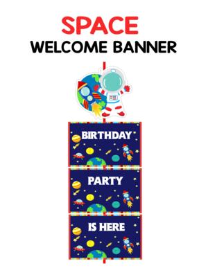 Space Theme Door / Welcome Banner (3ft) - (non customizable product)