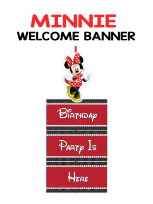 Minnie Mouse Theme Door / Welcome Banner (3ft) - (non customizable product)