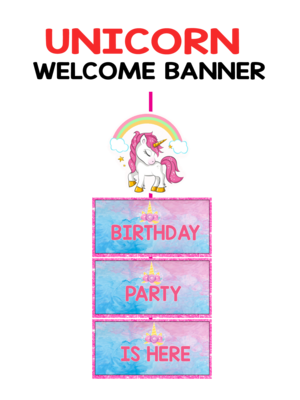 Unicorn Theme Door / Welcome Banner (3ft) - (Non customizable product)