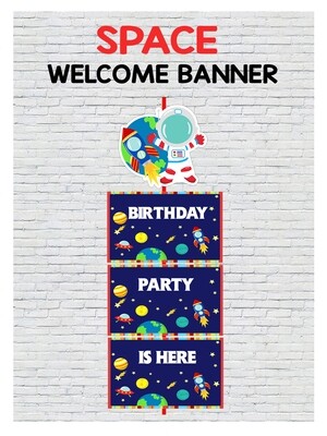 Space Theme Door / Welcome Banner (3ft) - (non customizable product)