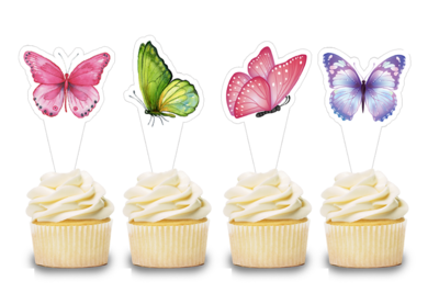 Butterfly Theme Cupcake Shape Topper (20 Pcs)