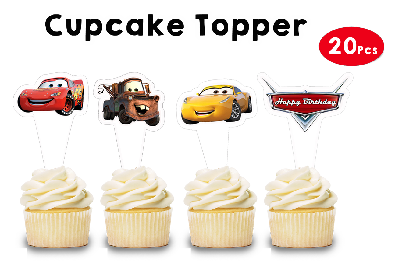 Car Theme Cupcake Shape Topper (20 Pcs)