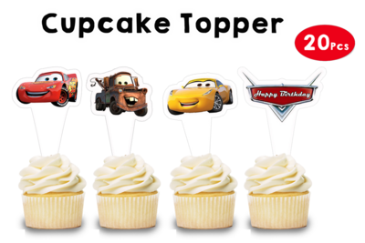 Car Theme Cupcake Shape Topper (20 Pcs)