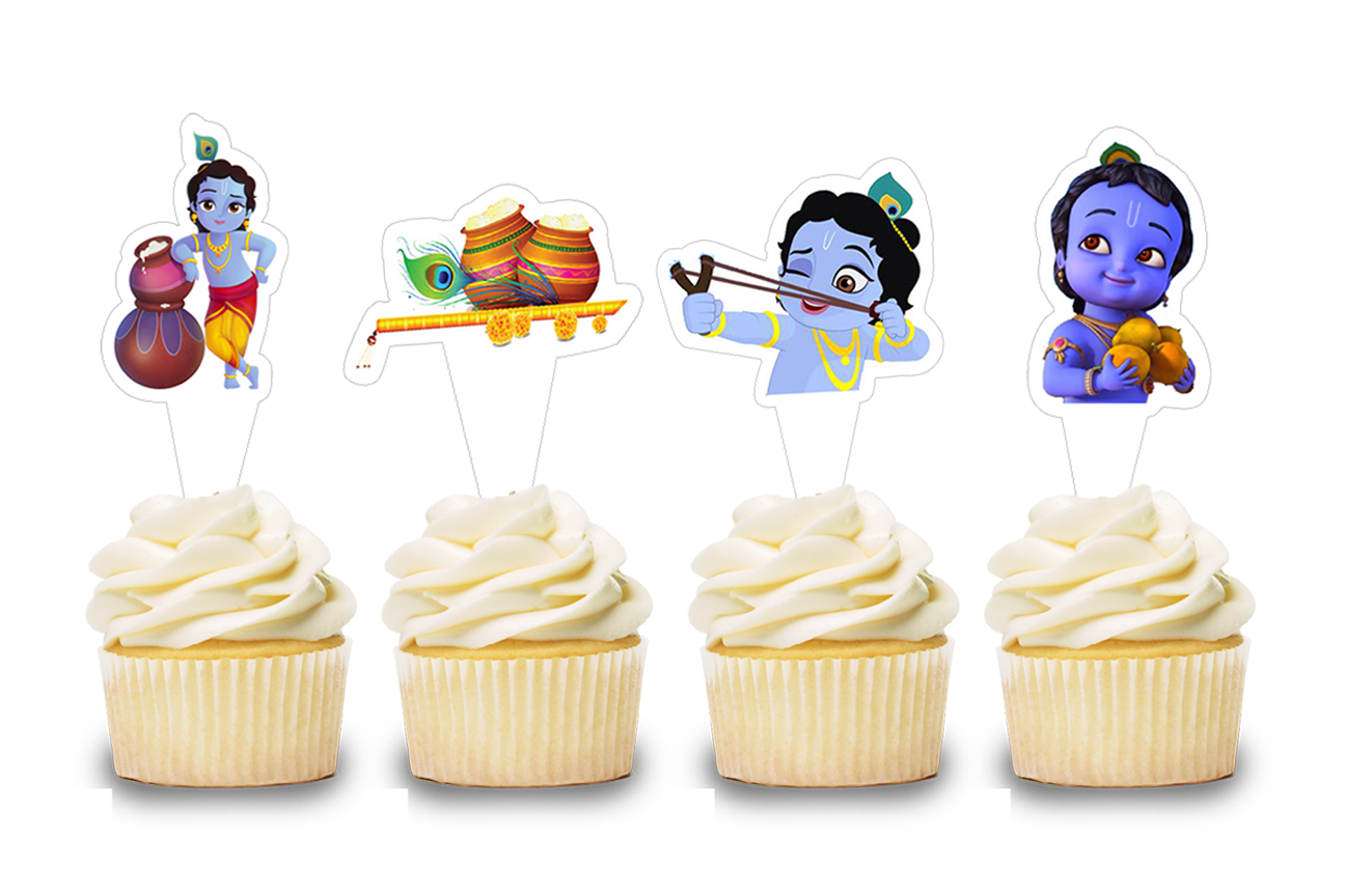 Little Krishna Theme Cupcake Shape Topper (20 Pcs)