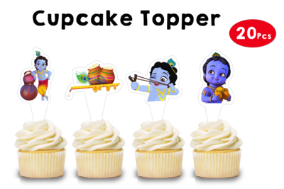 Little Krishna Theme Cupcake Shape Topper (20 Pcs)