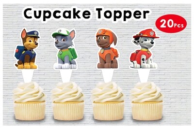 Paw Patrol Cupcake Topper (20 Pcs)