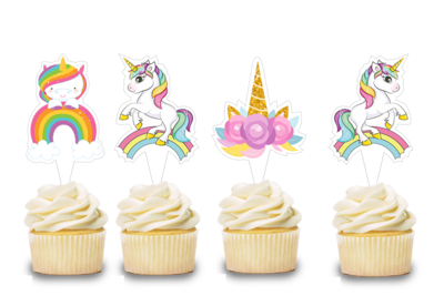 Unicorn Theme Cupcake Shape Topper (20 Pcs)