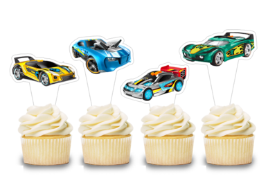Hot Wheels Theme Cupcake Shape Topper (20 Pcs)