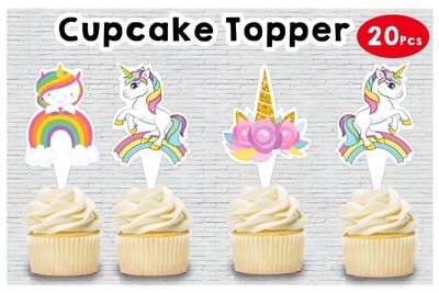 Unicorn Cupcake Topper (20 Pcs)