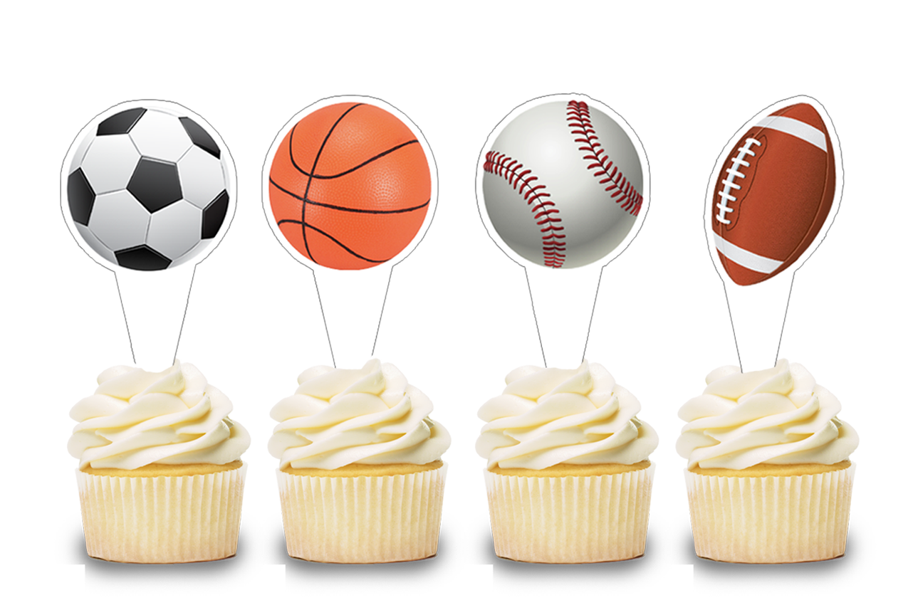 Sports Theme Cupcake Shape Topper (20 Pcs)