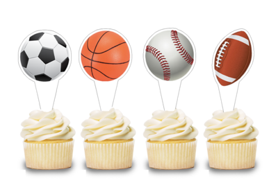 Sports Theme Cupcake Shape Topper (20 Pcs)