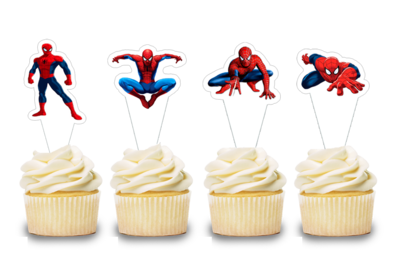 Spiderman Theme Cupcake Shape Topper (20 Pcs)