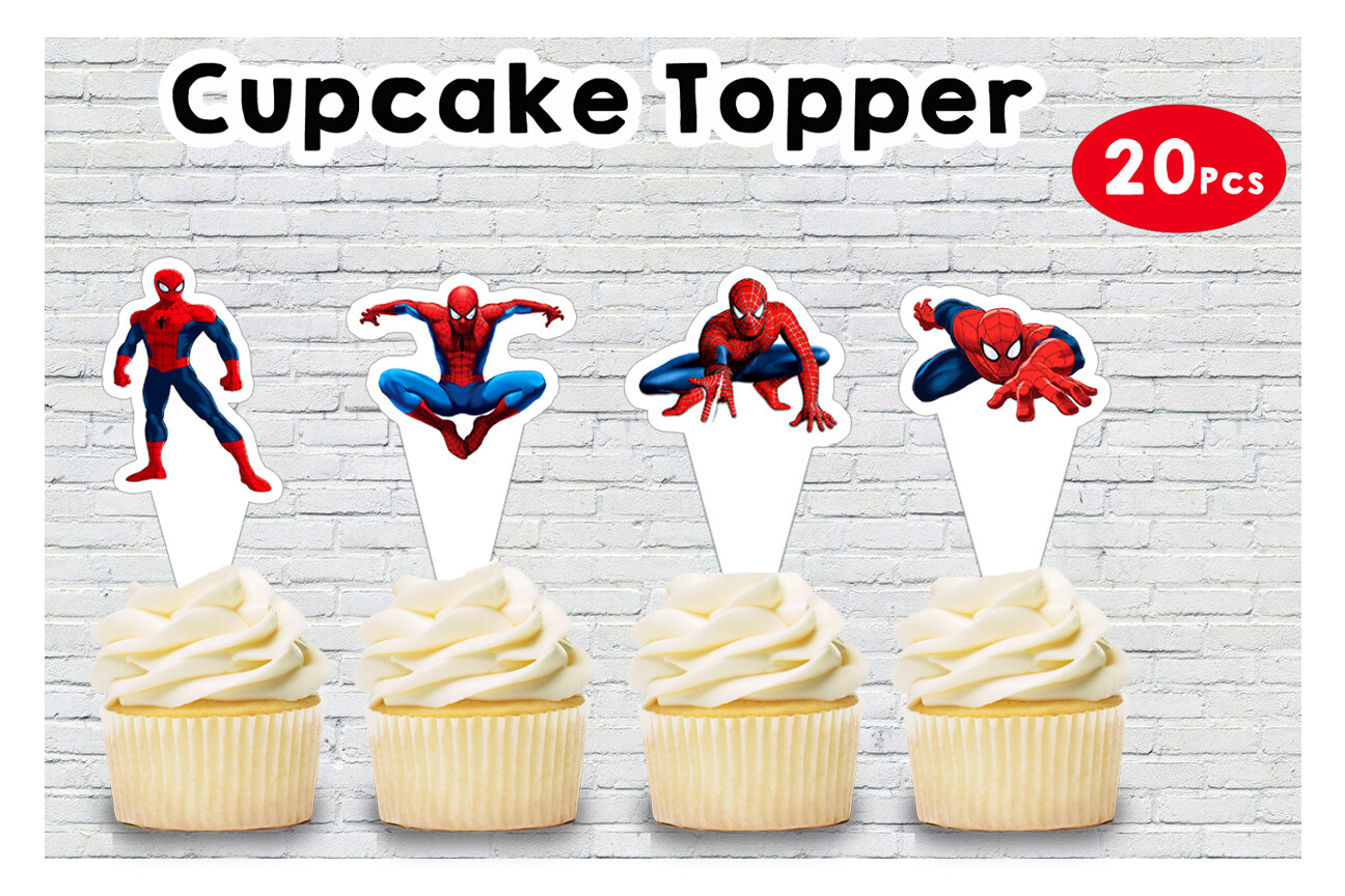 Spiderman Cupcake Topper (20 Pcs)