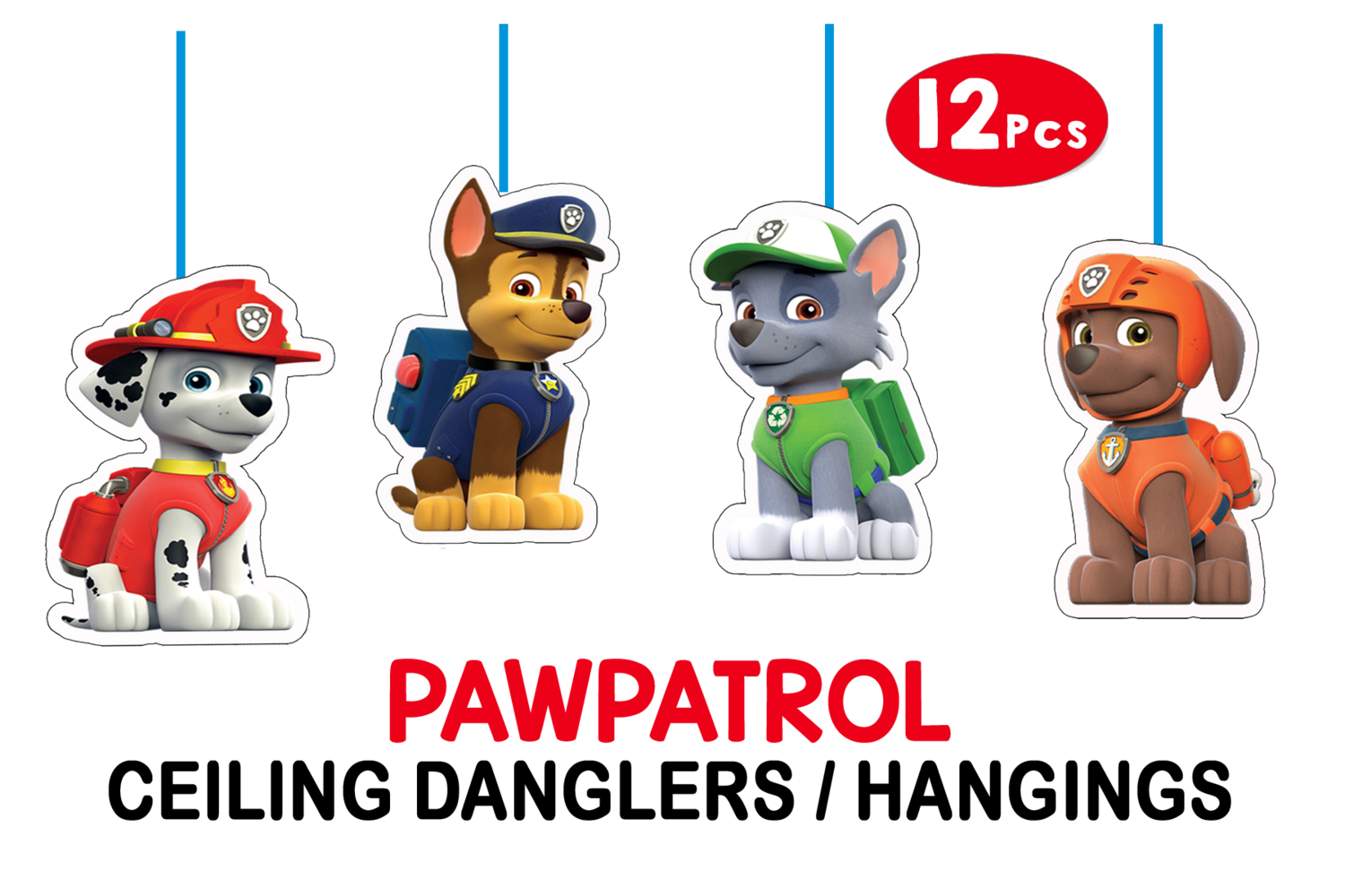 Paw Patrol Theme Hangings / Danglers #2 (12 Pcs)