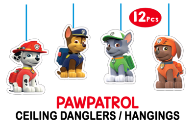 Paw Patrol Theme Hangings / Danglers (12 Pcs) Non-Customised