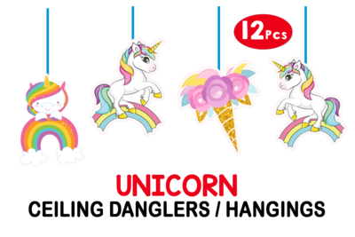 Unicorn Theme Hangings / Danglers #2 (12 Pcs)