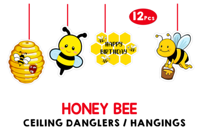 Honey Bee Theme Hangings / Danglers #2 (12 Pcs)(non-cutomised)
