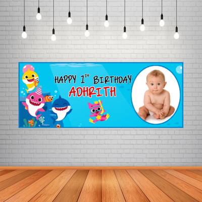 Baby Shark Backdrop / Background Banner (2ft x 5ft)