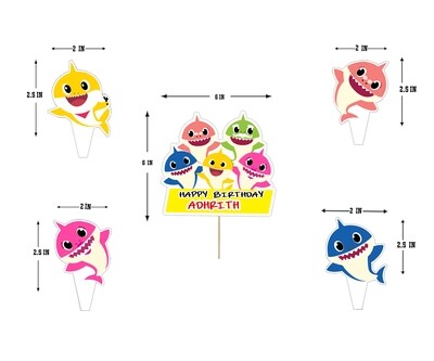 Baby Shark - Cake Topper Set 5Pcs