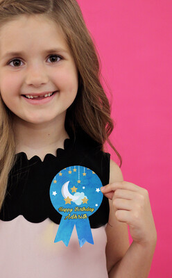 Twinkle Blue  Star Boy Theme Birthday Badges (10 Pcs)