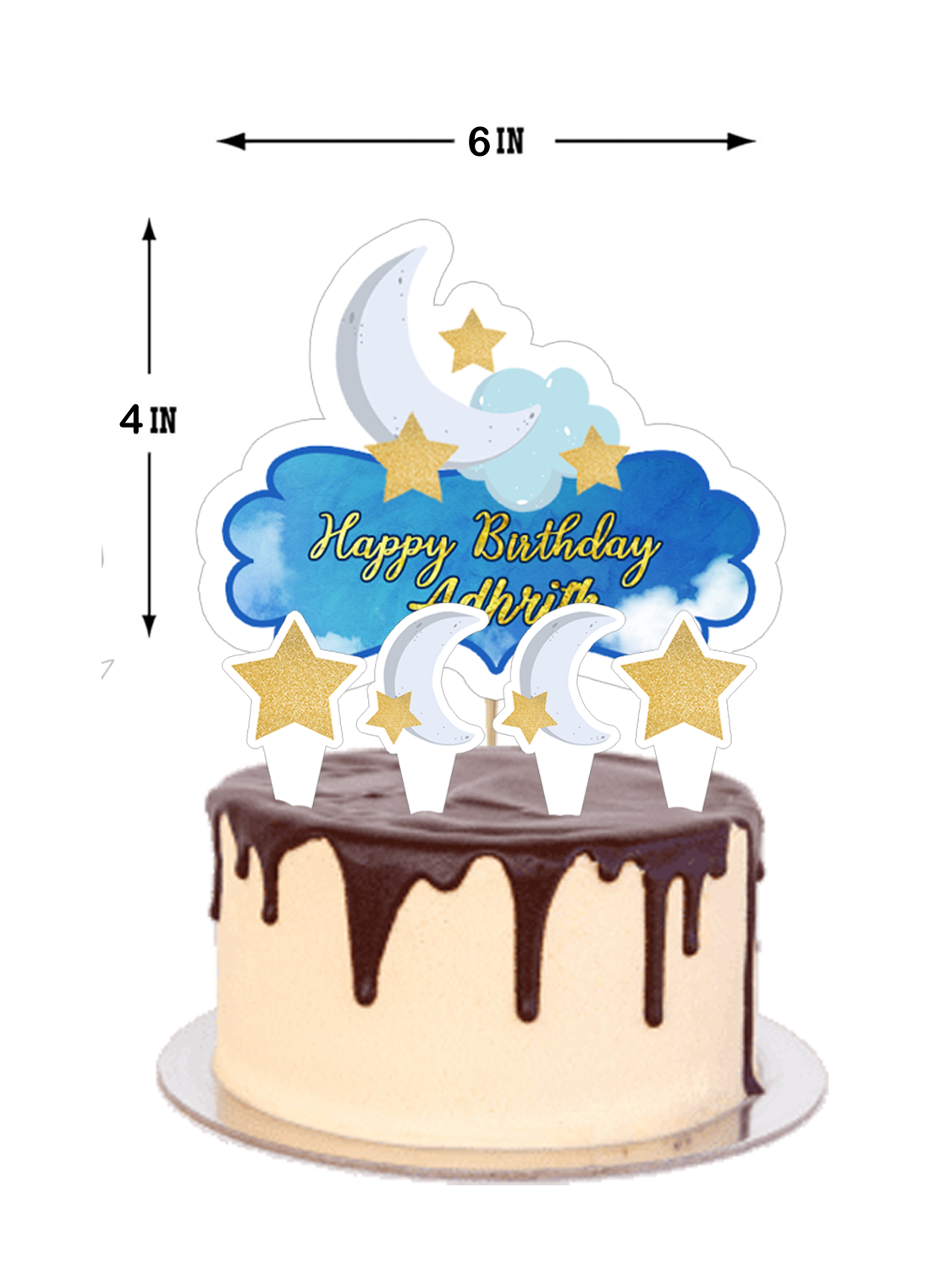 Twinkle Blue Star Boy- Cake Topper Set 5Pcs