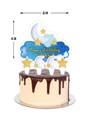 Twinkle Blue Star Boy- Cake Topper Set 5Pcs