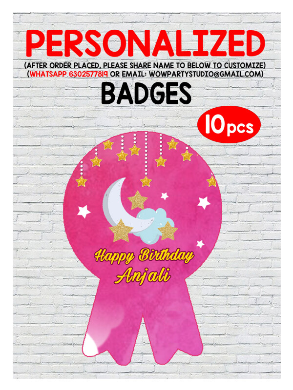 Twinkle Twinkle Star Girl Theme - Badges (10 Pcs)