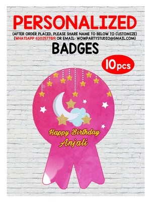 Twinkle Twinkle Star Girl Theme - Badges (10 Pcs)