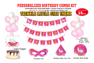 Twinkle Twinkle Star Girl Theme - Combo Kit 25Pcs