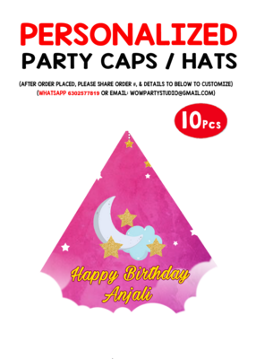Twinkle Twinkle Star Girl - Party Caps / Hats (10 Pcs)