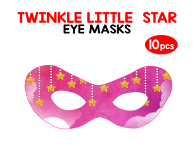 Twinkle Pink Star Girl Theme Eyemasks (10 Pcs)
