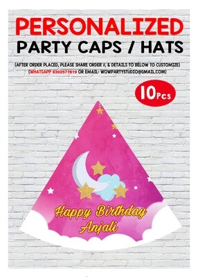 Twinkle Twinkle Star Girl - Party Caps / Hats (10 Pcs)