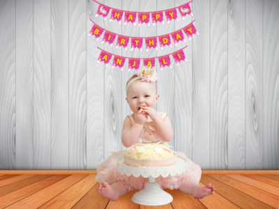 Twinkle Star Pink Theme Bunting Banner with Name