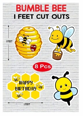 Honey Bee Cutouts (1ft) - 8 Pcs