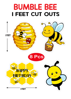 Honey Bee Cutouts (1ft) - 8 Pcs