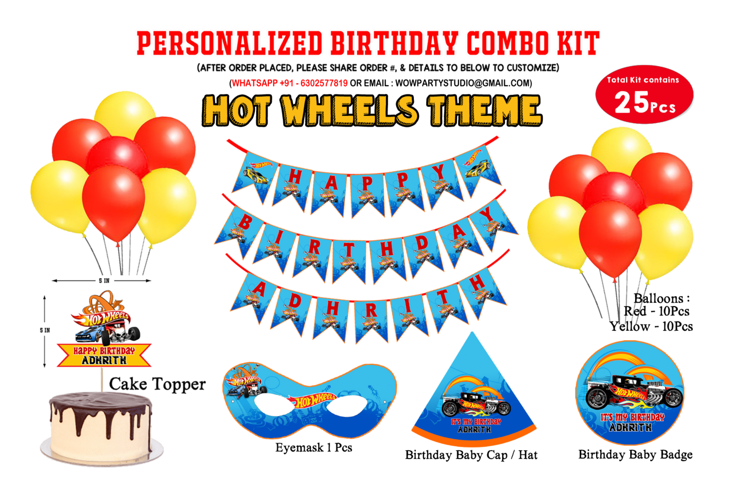 Hotwheels Theme - Combo Kit 25Pcs