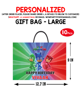 PJ Masks Theme Gift Bag - Large (10 Pcs)